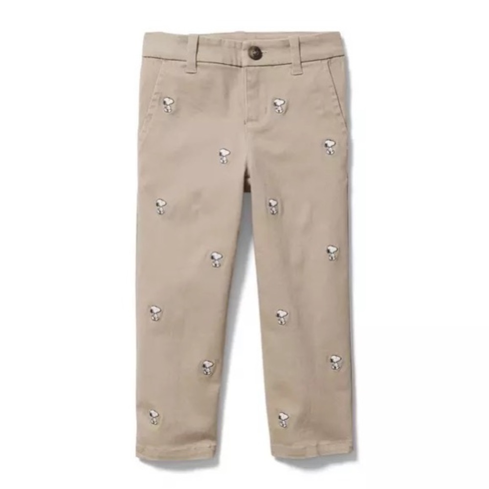 Janie and jack khaki peanuts snoopy straight pants